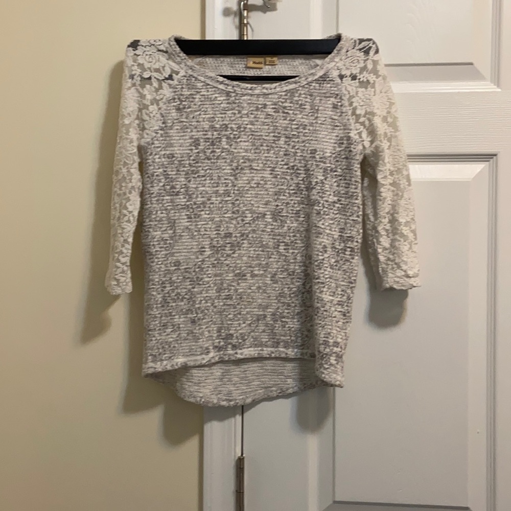 Grey and white lace